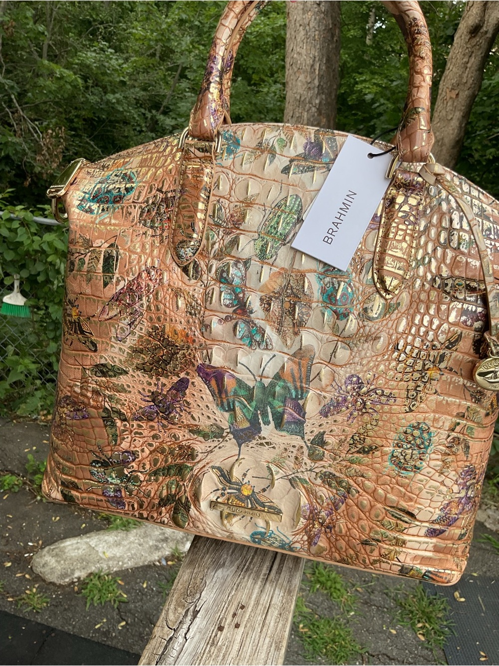 Brahmin Duxbury Satchel Hill Garden Genuine Leather Handbag NWT - Picture 3 of 17